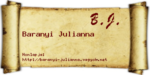 Baranyi Julianna névjegykártya